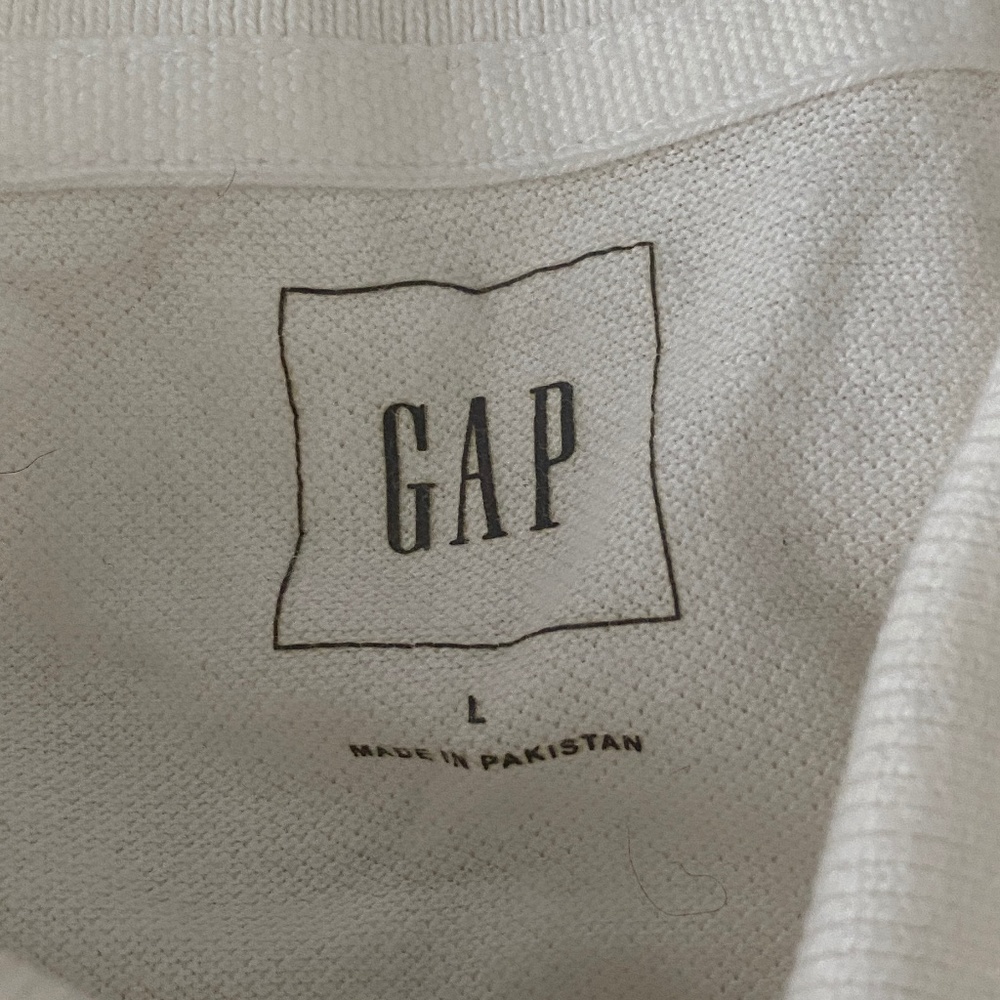 GAP Men's NWOT White Pique Polo (L) - Picture 3 of 6